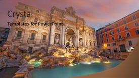  Presentation with rome italy - PPT layouts having rome-italy-at-trevi-fountain background and a coral colored foreground
