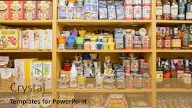  Presentation with grocery store - Slide deck enhanced with rome-italy-circa-november-2017 background and a yellow colored foreground