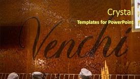  Presentation with chocolate shop - Cool new presentation theme with rome-italy-january-11-2019 backdrop and a tawny brown colored foreground
