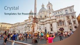  Presentation with rivers - Audience pleasing slide set consisting of rome-italy-july-9-tourists backdrop and a sky blue colored foreground