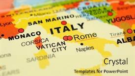  Presentation with italy map - PPT layouts featuring rome italy on map background and a blonde colored foreground