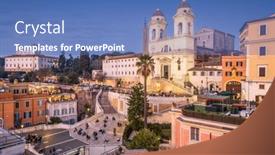  Presentation with steps - Presentation theme featuring rome-italy-overlooking-the-spanish background and a teal colored foreground