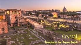  Presentation with forum - Presentation theme consisting of rome-italy-overlooking-trajan-s background and a tawny brown colored foreground