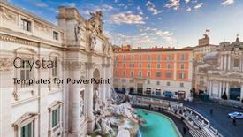  Presentation with rome italy - Slide set having rome-italy-overlooking-trevi-fountain background and a coral colored foreground