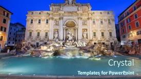  Presentation with rome italy - Presentation design consisting of rome-italy-overlooking-trevi-fountain background and a ocean colored foreground