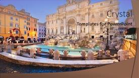  Presentation with rome italy - Slides having rome-italy-overlooking-trevi-fountain background and a coral colored foreground