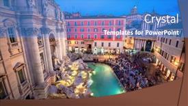  Presentation with rome italy - Slide deck enhanced with rome-italy-overlooking-trevi-fountain background and a teal colored foreground