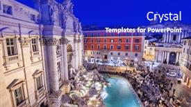  Presentation with rome - Presentation theme with rome-italy-overlooking-trevi-fountain background and a royal blue colored foreground