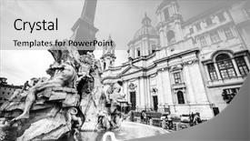  Presentation with automotive black and white - Beautiful slide deck featuring rome italy photo in black backdrop and a light gray colored foreground
