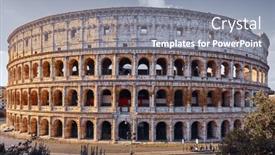  Presentation with gladiator - PPT theme consisting of rome-italy-roman-colosseum-coliseum background and a gray colored foreground