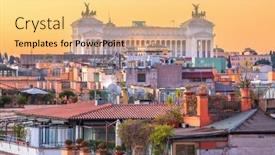  Presentation with rome italy - PPT theme having rome-italy-rooftop-cityscape background and a yellow colored foreground