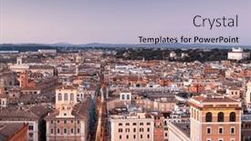  Presentation with rome - Slide deck having rome-italy-rooftop-cityscape background and a  colored foreground