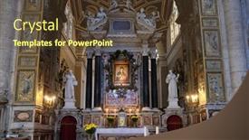  Presentation with church altar - Presentation design consisting of rome-italy-september-02 background and a tawny brown colored foreground