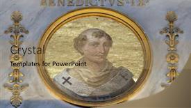  Presentation with pope - Presentation design featuring rome-italy-september-05-2016 background and a coral colored foreground