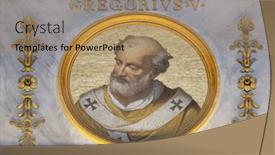  Presentation with pope - Amazing PPT theme having rome-italy-september-05-image backdrop and a coral colored foreground