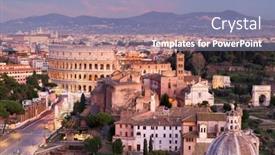  Presentation with arizona sunset view - PPT theme consisting of rome-italy-view-towards background and a coral colored foreground