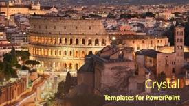  Presentation with rome italy - Theme enhanced with rome-italy-view-towards background and a tawny brown colored foreground