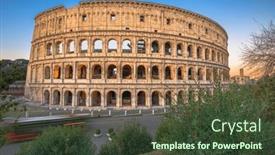  Presentation with rome - Slide deck consisting of rome-italy-with-the-ancient background and a tawny brown colored foreground