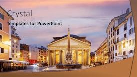  Presentation with rome italy - PPT theme featuring rome-italy-with-the-pantheon and a lemonade colored foreground