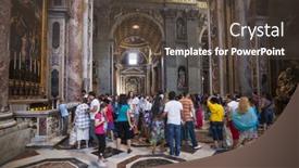  Presentation with christian church - Slide deck with rome-june-22-crowd background and a  colored foreground