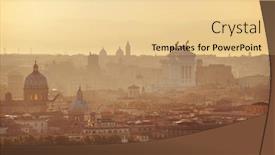  Presentation with rome - Presentation having rome rooftop view at sunrise background and a blonde colored foreground