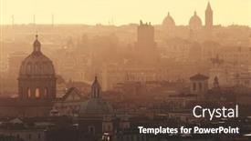  Presentation with rome italy - Audience pleasing slide deck consisting of rome-rooftop-view-at-sunrise backdrop and a tawny brown colored foreground