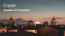  Presentation with rome - Colorful PPT theme enhanced with rome-rooftop-view-with-ancient backdrop and a gray colored foreground