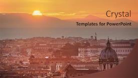  Presentation with rome - Amazing presentation theme having rome-rooftop-view-with-ancient backdrop and a yellow colored foreground