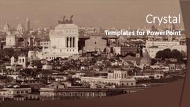  Presentation with rome italy - Beautiful theme featuring rome-rooftop-view-with-ancient backdrop and a coral colored foreground