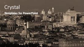  Presentation with rome - Slides having rome rooftop view with ancient background and a tawny brown colored foreground