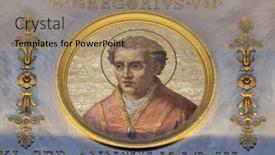  Presentation with pope - PPT layouts consisting of rome-september-05-gregory-vii background and a coral colored foreground