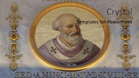  Presentation with pope - Slides enhanced with rome-september-05-pope-urban background and a coral colored foreground