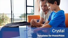  Presentation with building - Presentation theme having rompecabezas - father and son building puzzles background and a  colored foreground