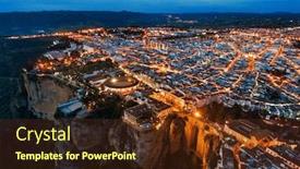  Presentation with old buildings - Slide deck consisting of ronda-aerial-view-with-old background and a tawny brown colored foreground