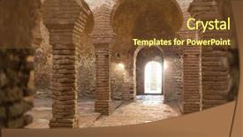  Presentation with arab - PPT theme enhanced with ronda malaga province andalusia spain background and a tawny brown colored foreground