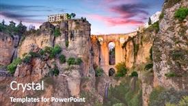  Presentation with bridge - Slides consisting of ronda spain at puente nuevo background and a violet colored foreground