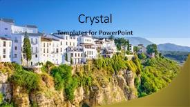  Presentation with spain - Cool new slide set with ronda spain old town cityscape backdrop and a teal colored foreground