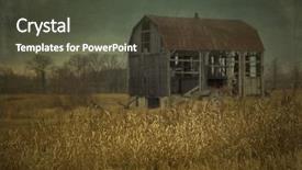 Presentation with abandoned - Beautiful slide set featuring roof agriculture - abandoned barn in a field backdrop and a dark gray colored foreground