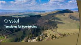  Presentation with agriculture drone - Presentation theme having roof agriculture - aerial drone view of small background and a ocean colored foreground