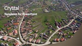  Presentation with agriculture drone - Presentation theme featuring roof agriculture - aerial drone view of small background and a dark gray colored foreground