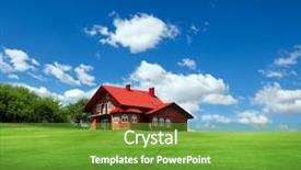  Presentation with roof - Presentation design consisting of roof agriculture - house background and a tawny brown colored foreground