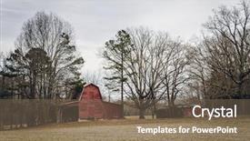  Presentation with american - PPT layouts consisting of roof agriculture - old american barns in winter background and a violet colored foreground