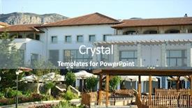  Presentation with hotel resort - Audience pleasing slide deck consisting of roof garden - mediterranean hotel resort in glorious backdrop and a  colored foreground