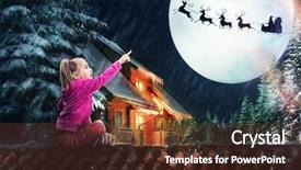  Presentation with girl christmas - Amazing slides having roof in the christmas eve backdrop and a tawny brown colored foreground