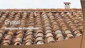  Presentation with roof - Theme enhanced with roof of a cottage damage background and a coral colored foreground