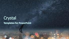  Presentation with stone balance - Beautiful slide set featuring roof of city under star backdrop and a tawny brown colored foreground