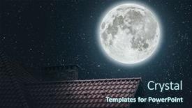  Presentation with blue night - Slides enhanced with roof-of-the-house-under background and a wine colored foreground