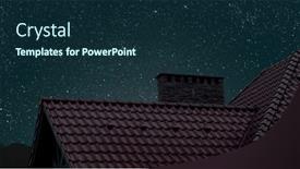  Presentation with blue night - Presentation theme with roof-of-the-house-under background and a navy blue colored foreground