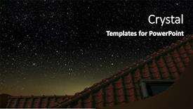  Presentation with blue night - Presentation theme consisting of roof-of-the-house-under background and a black colored foreground