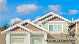  Presentation with house window - Beautiful presentation design featuring roof-of-the-house backdrop and a mint green colored foreground